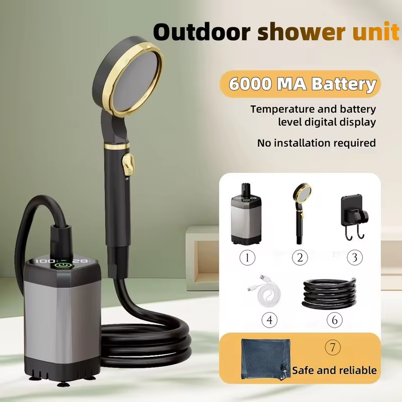 Outdoor Camping Showers - Przenośny elektryczny zestaw prysznicowy zewnętrzny na