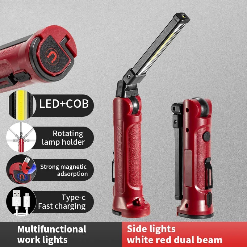 Outdoor Camping Vehicle - Lampa robocza LED COB, ładowalna, składana