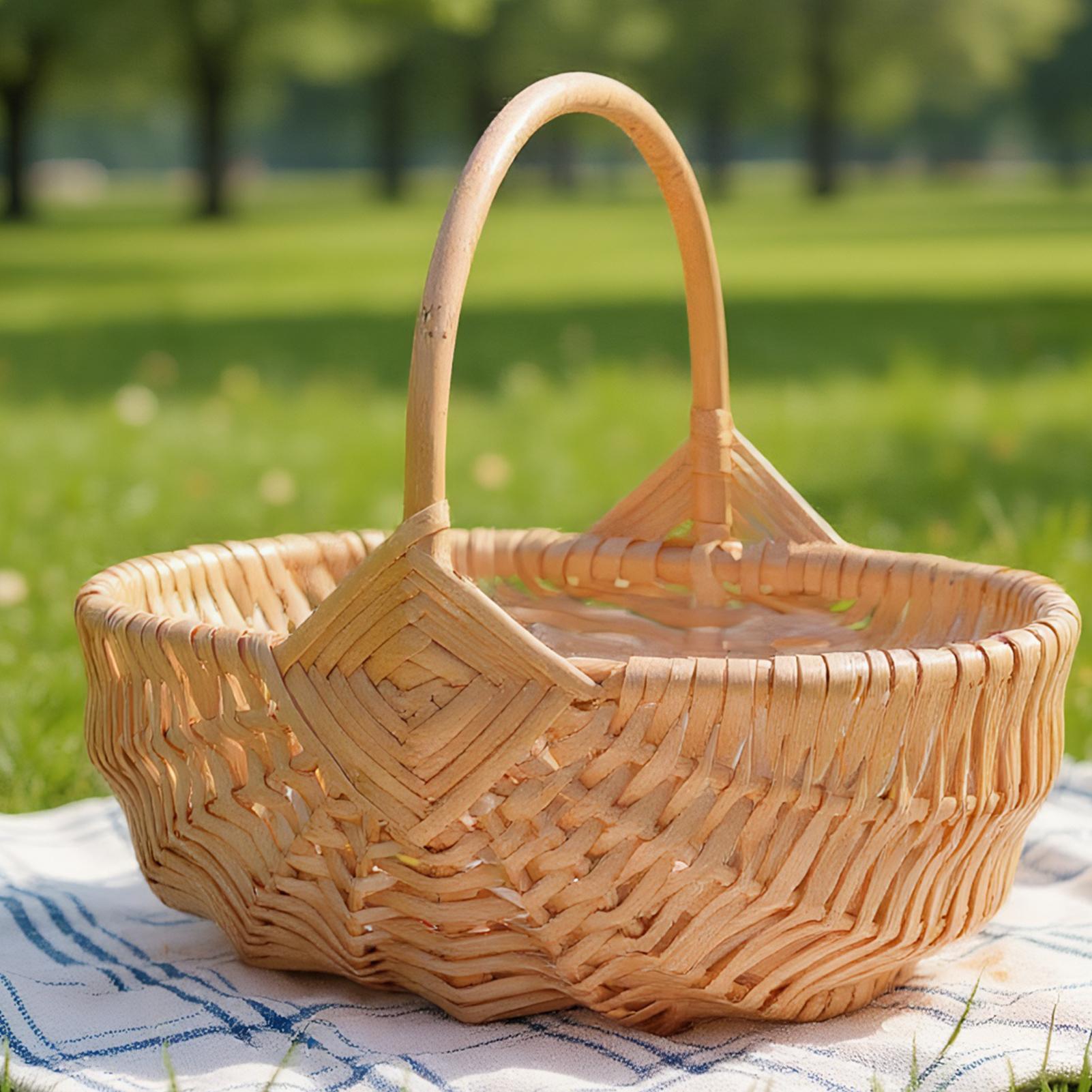 Outdoor Camping Activities - Tkany kosz piknikowy z wikliny z