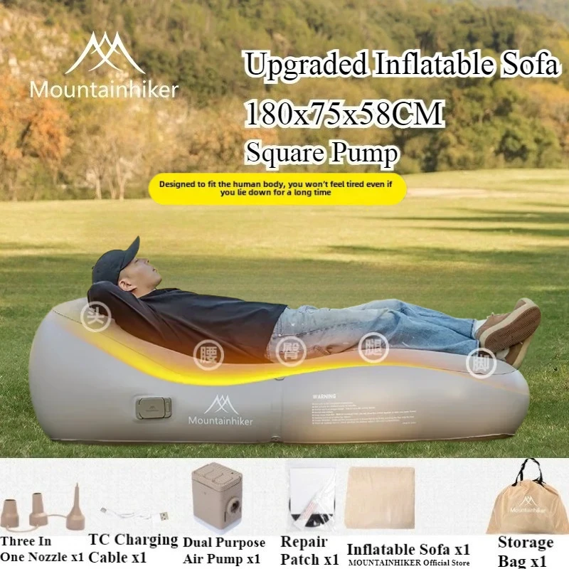 Outdoor Camping Rug - MOUNTAINHIKER 180x75x58CM Nowa Nadmuchiwana Sofa-Lóżko Materac
