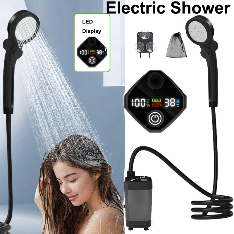 Outdoor Camping Showers - Elektryczny prysznic zewnętrzny z wyświetlaczem LED,