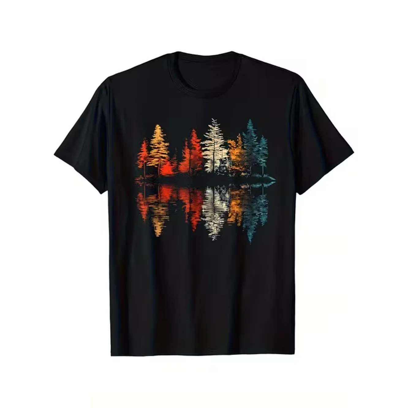 Outdoor Camping Activities - Męska koszulka retro z nadrukiem odblaskowym,