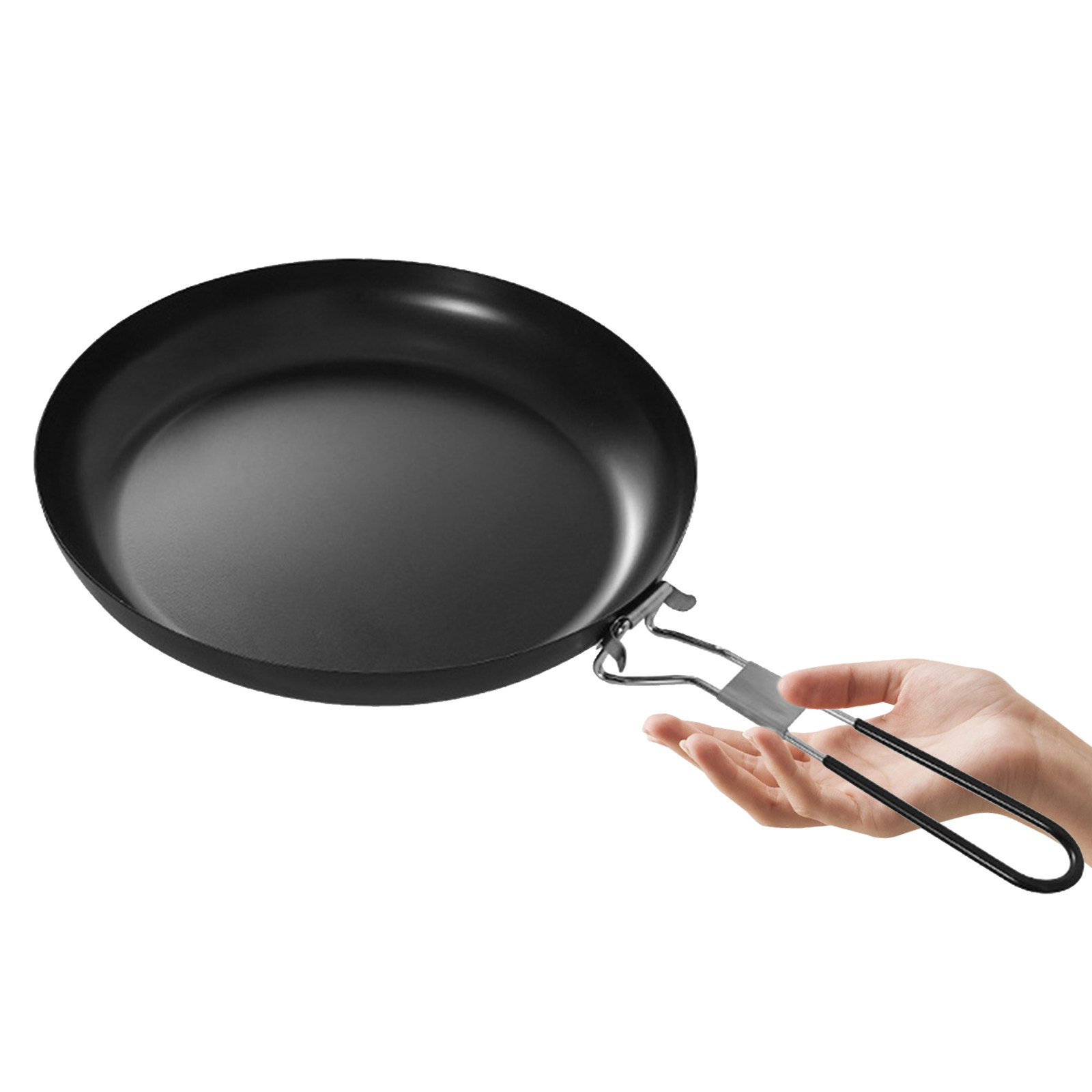 Cooking Outdoor Camping - 9-calowa nieprzywierająca patelnia kempingowa ze składanym