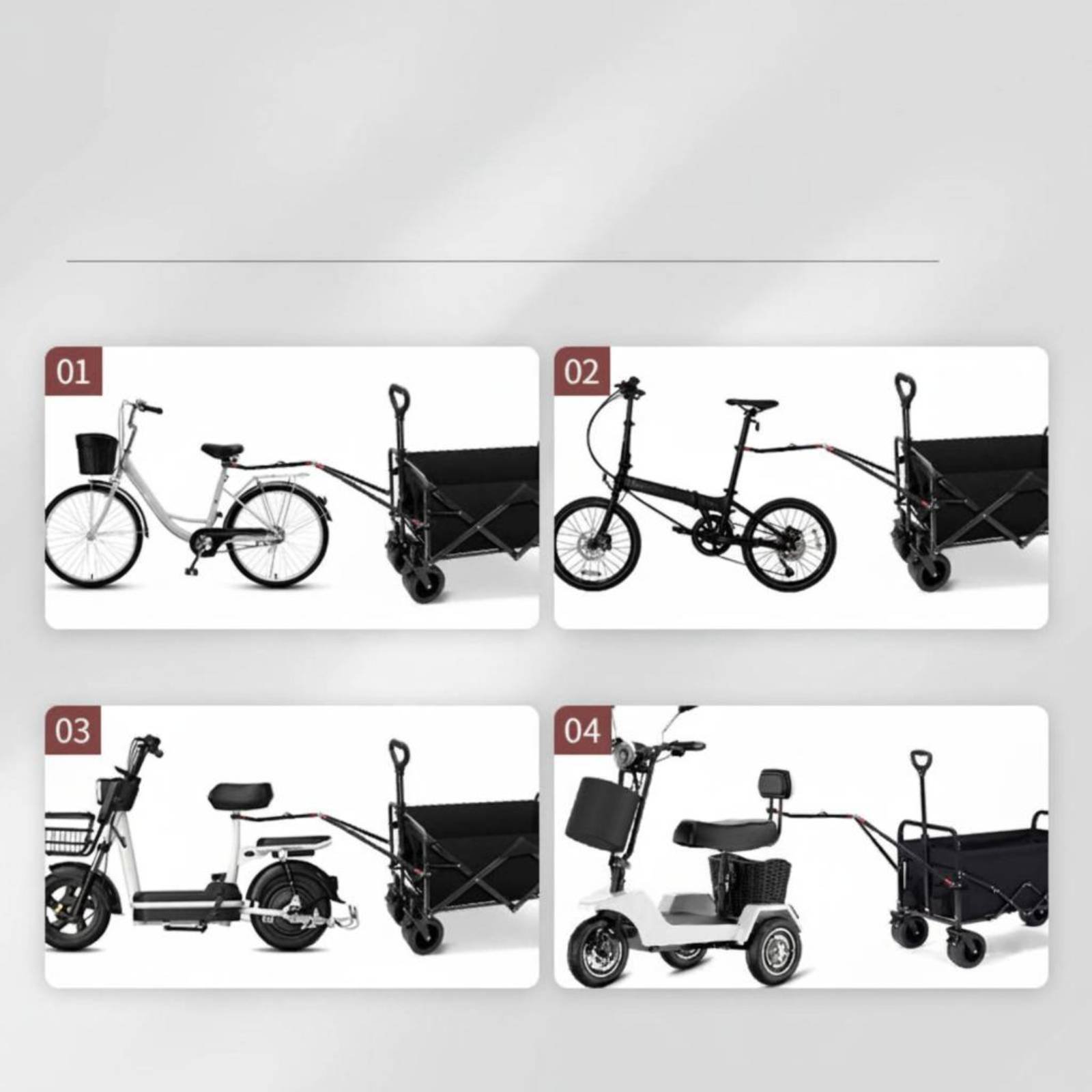 Outdoor Camping Vehicle Wagon - Wózek do transportu rowerów, lekki, z