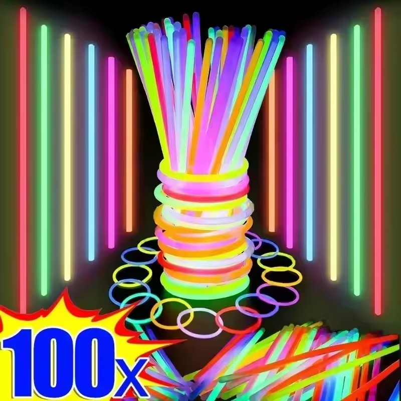 Glow Sticks Survival - 50/100 szt. Fluorescencyjne pałeczki imprezowe, wielokolorowe
