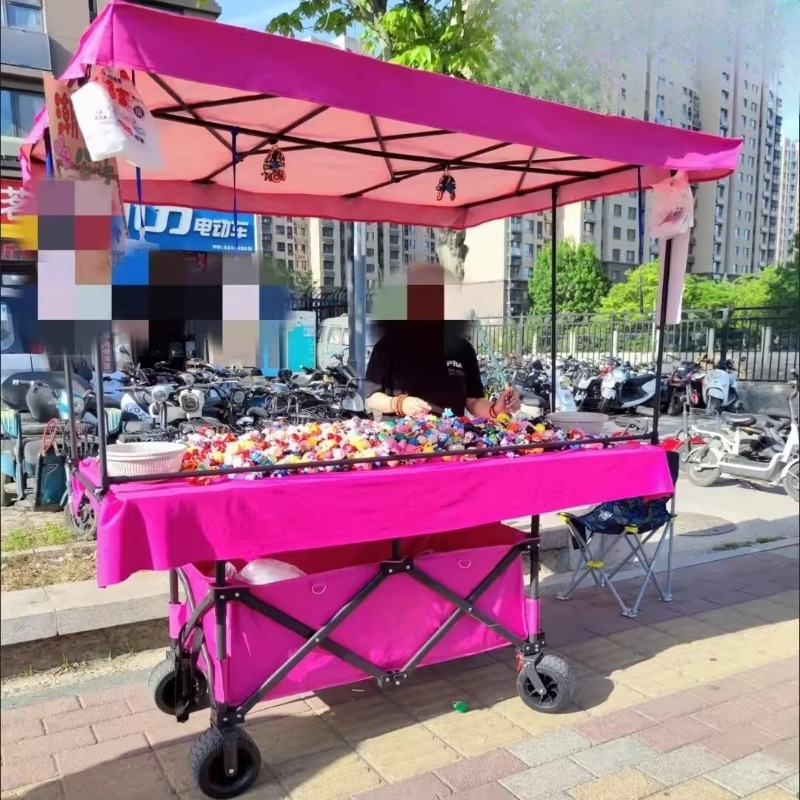 Outdoor Camping Trolley - Wózek straganowy z dużym, podnoszonym i