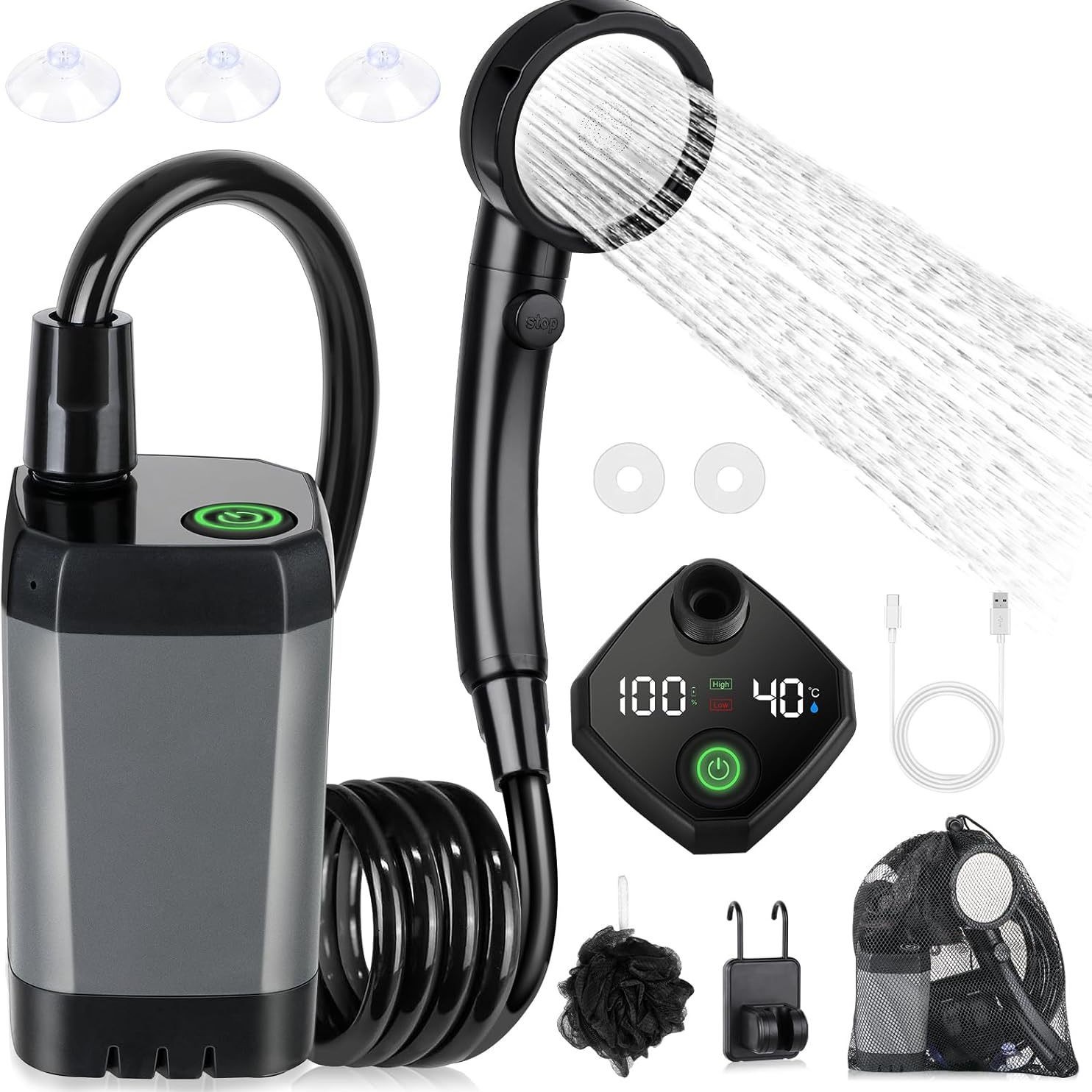 Przenośny, samozasysający, ele – Outdoor Camping Showers recenzja i cena