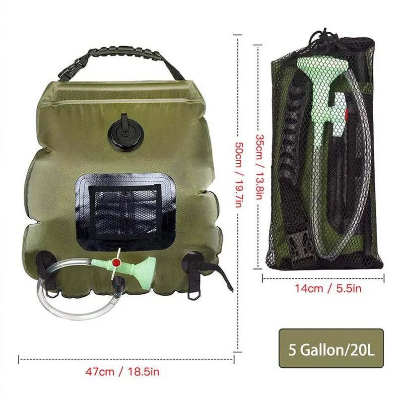 Solarna torba prysznicowa 20L, – Outdoor Camping Hot Water Shower recenzja i cena