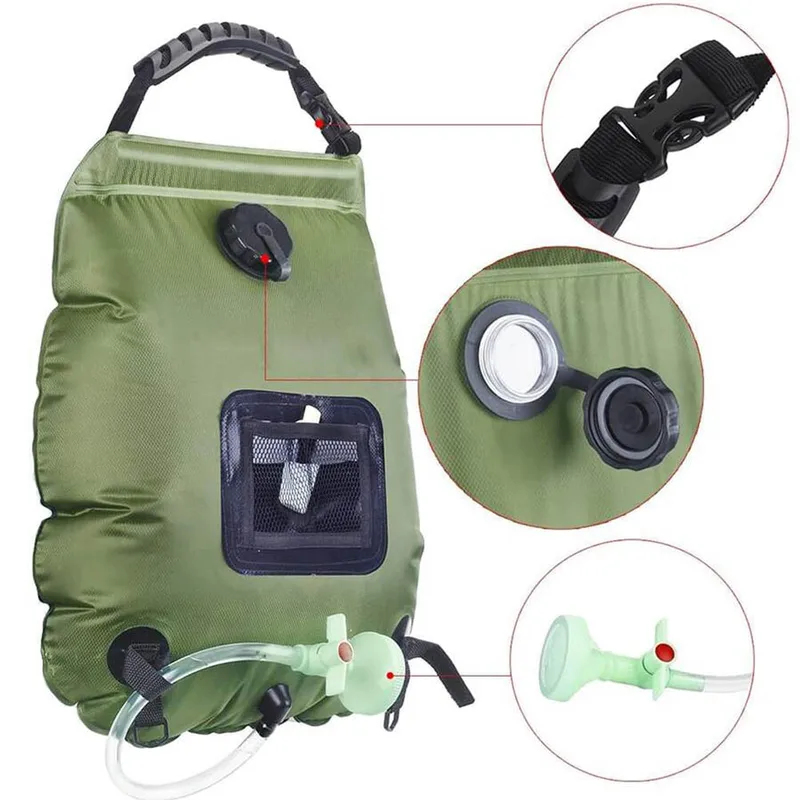 Solarna torba prysznicowa 20L, – Outdoor Camping Hot Water Shower recenzja i cena
