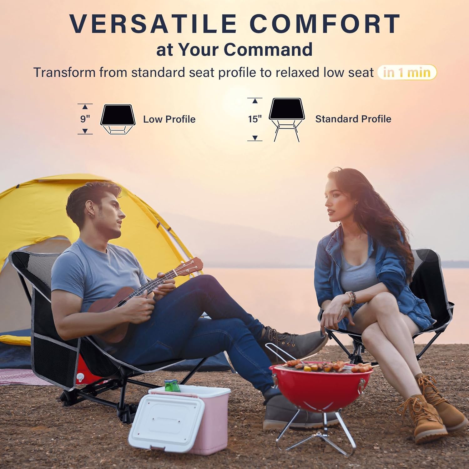 Lekkie krzesło kempingowe, krz – Outdoor Camping Chairs recenzja i cena