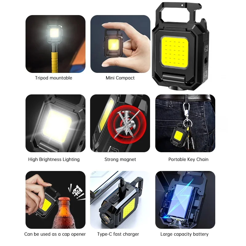 Mini Latarka Brelokowa COB Świ – Outdoor Camping Lighting recenzja i cena