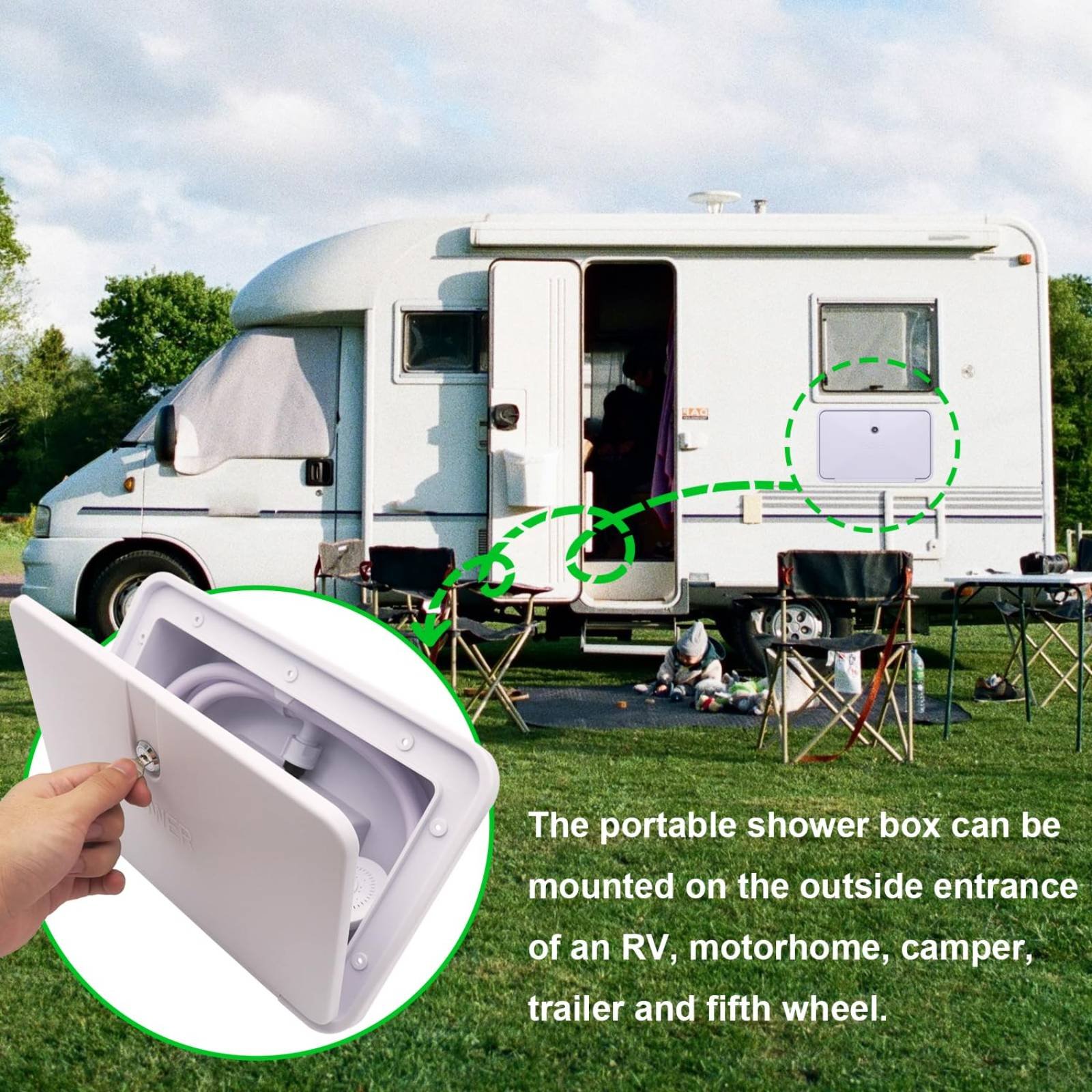 Kompaktowy zewnętrzny zestaw p – Outdoor Camping Showers recenzja i cena