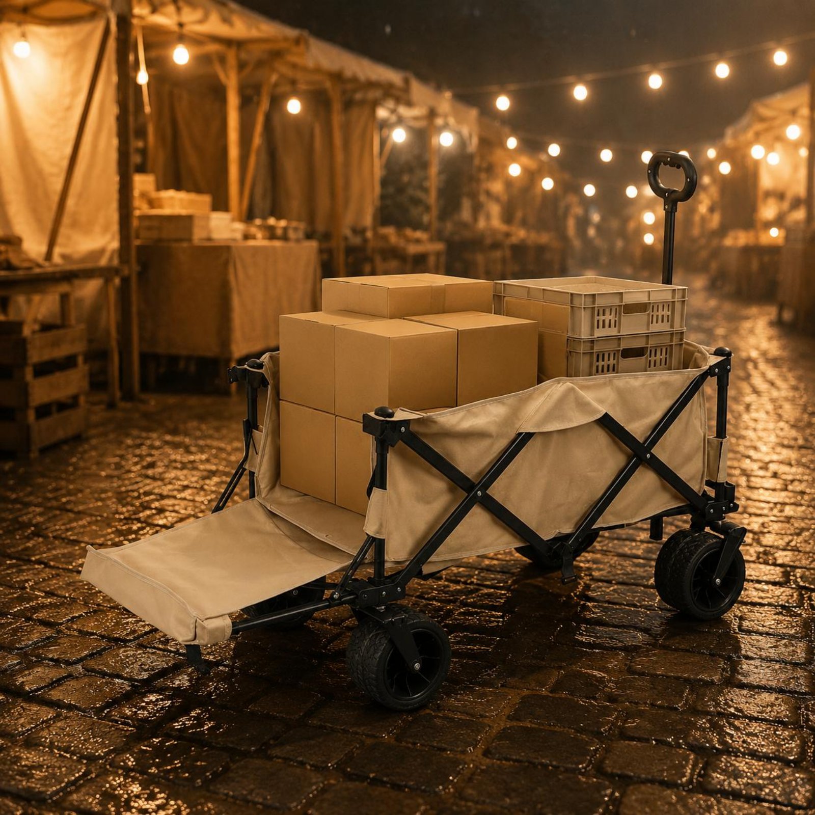 Wózek z metalową ramą o dużej  – Outdoor Camping Vehicle Wagon recenzja i cena