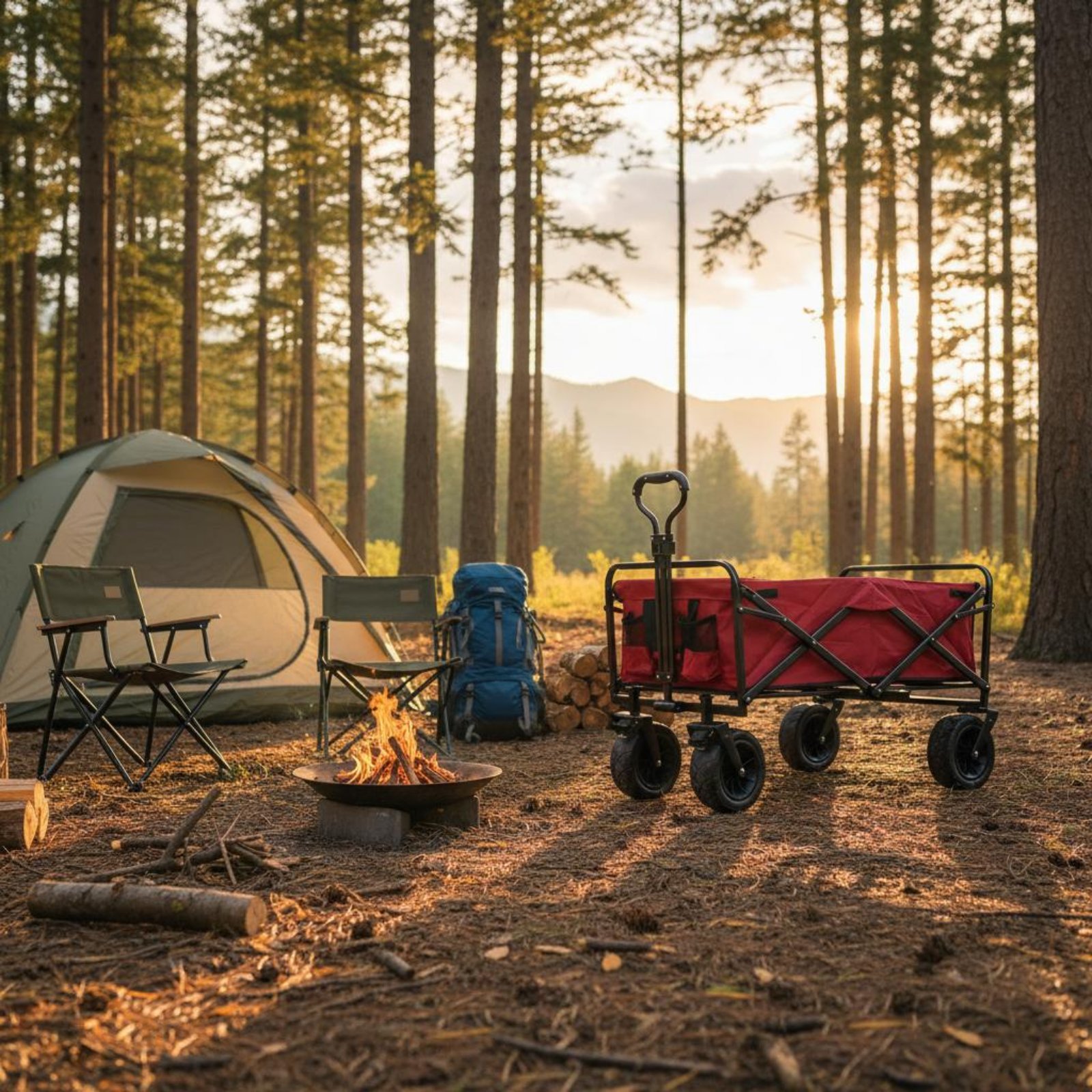 Składany wózek kempingowy, lek – Outdoor Camping Trolley recenzja i cena