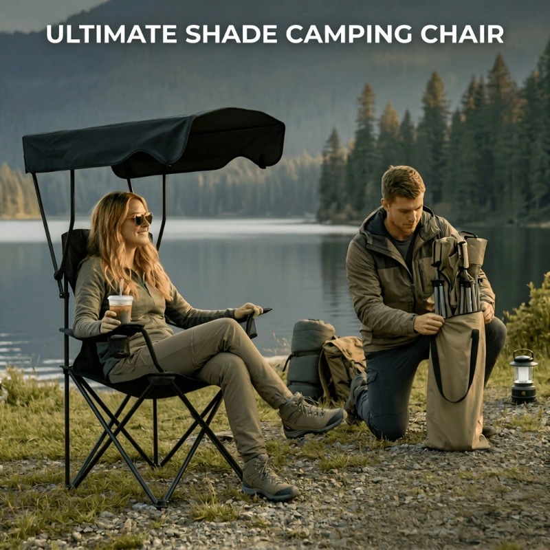 Krzesło kempingowe z baldachim – Outdoor Camping Activities recenzja i cena