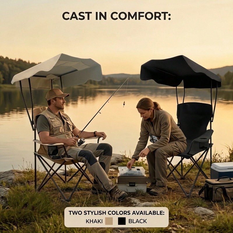 Krzesło kempingowe z baldachim – Outdoor Camping Activities recenzja i cena