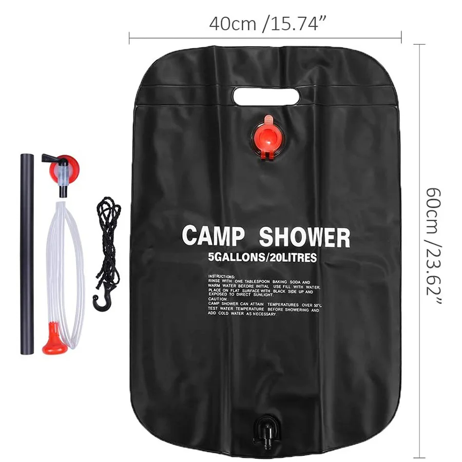 20/40L Składany solarny worek  – Outdoor Camping Hot Water Shower recenzja i cena
