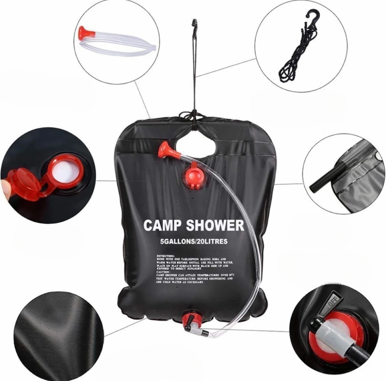 20/40L Składany solarny worek  – Outdoor Camping Hot Water Shower recenzja i cena